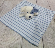 Chickpea Pajama Plush Dog Lovey Security Blanket Blue Cream Striped 14" x 14"