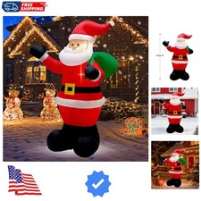 7 FT Christmas Inflatable Santa Claus Holding Gifts Bag, Blow Up Santa Claus ...