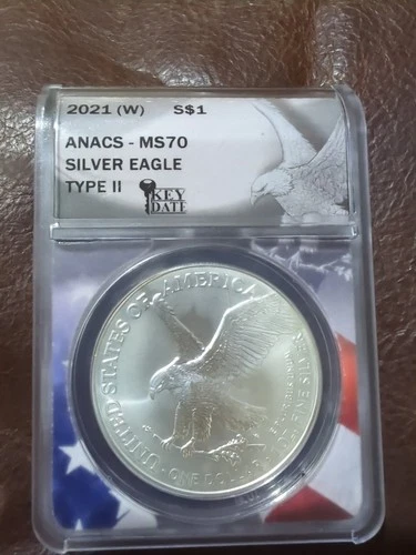 2021 W Silver American Eagle MS70 Type 2 Coin