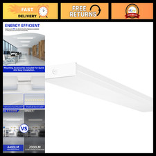 LED Wraparound Light 4FT 40W 4400LM 4000K Hardwired Fixture for Garage/Shop