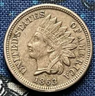 1863 Indian Head Cent Penny XF Full Liberty Free Shipping H3