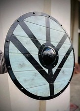 Medieval Viking Wooden Shield Battle-Ready Wooden Ragnar Cosplay Round Shield