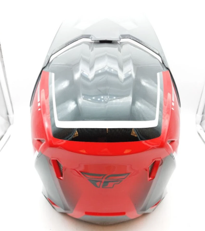 NUEVO CASCO FLY RACING CINÉTICO BORDE RECTO MX JUVENIL MEDIO ROJO/GRIS 73-8635YM Foto 3 de 3
