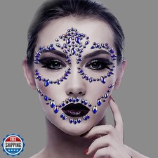 Day Of The Dead Skull Temporary Rhinestone Face Tattoo Sugar Skull Face Jewel