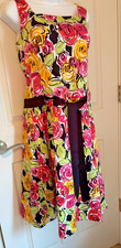 Talbot's floral print midi dress, stretch cotton, women's 10
