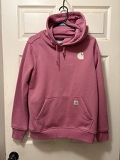 Carhartt Womens Hoodie, Pink, Relaxed Fit, Medium
