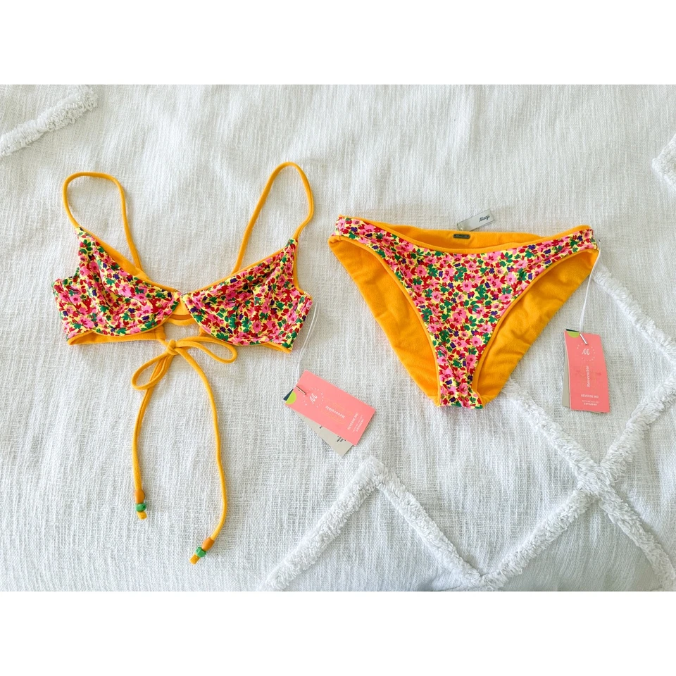 Maaji | NWT Sunset Gold Dainty Underwire Bikini Top Bottom Bikini Set | Sz M - Image 2 of 4