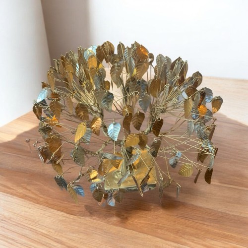 Original Dream Tree VTG J.E.Trammel Brass Gold Wire Foil Leaf MCM Art Numbered - Picture 2 of 5
