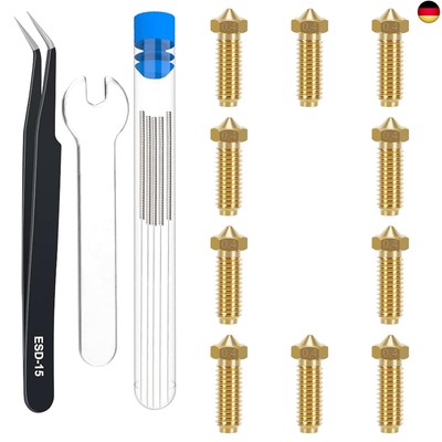 HIKUDIY 10PCS 0.4mm Messing Vulkandüsen für Anycubic Kobra 2/2 Neo/2 Pro/2 P