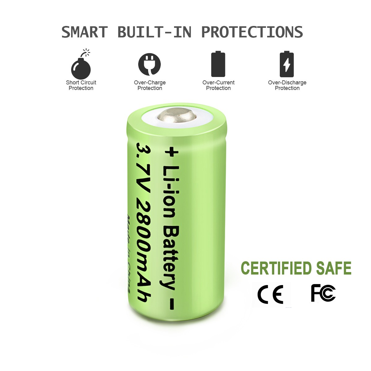 2800mAh für Arlo CR123A Akkus 3,7V Li-Ion Wiederaufladbarer CR123A CR123 Akku DE