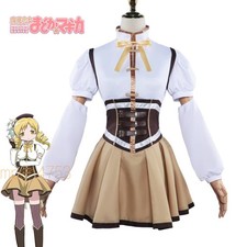 Puella Magi Madoka Magica Tomoe Mami Cosplay Costumes Suit Dress Uniform Set Wig