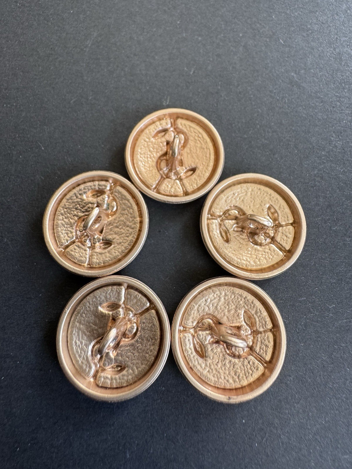 5 pulsanti con logo YSL Yves Saint Laurent tonalità oro originali