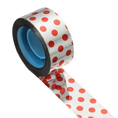 Für Bird Scare Tape, 164 ft x 0,94 in PET Reflextape Rot Silber Punkte