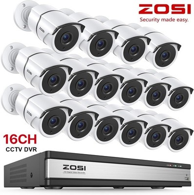 ZOSI 16CH Security Camera System 16x1080P Outdoor Cameras One Way Audio no HDD