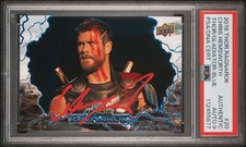 2018 UD Marvel Thor Ragnarok 20 Blue /199 Chris Hemsworth Signed PSA MINT 9 AUTO
