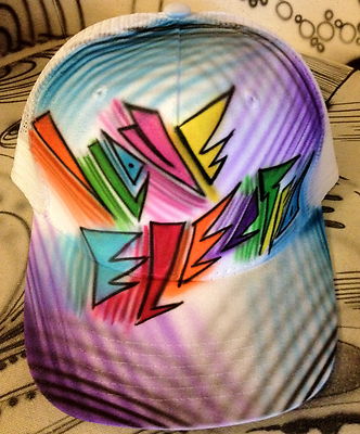 Designer AIRBRUSH trucker mesh I LOVE ELECTRO graffiti hawaii hat cap hat NY
