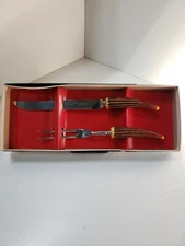  Lifetime Cutlery Eversharp  Carving Set Sheffield Steel Stag Handle 