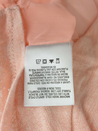 Bongo Women Shirt Semi-Sheer Peach Size Large Pocket on Left Breast Short Sleeve - 第 7/8 張圖片
