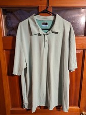 PGA Tour Men Golf Shirt 2XL XXL Solid Textured LIGHT Green Short Sleeve Logo