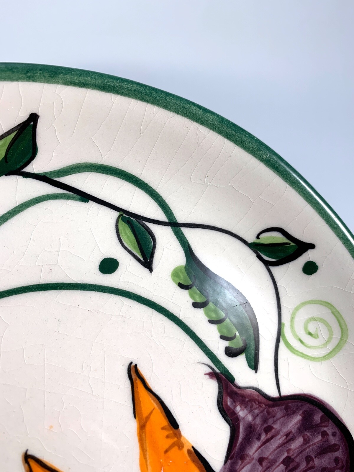 Vintage Gaetano Pottery USA Hand Painted Vegetable Theme Salad Plate