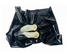 Women latex gummi panty with two sheath high waist 0.4mm custom made