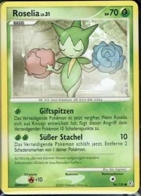 Pokemon Karte Sammelkarte Trading Card Game Diamant & Perl Nr. 96/130 Roselia