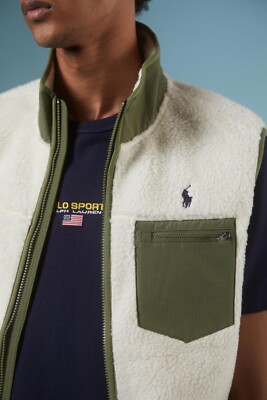 Polo Ralph Lauren Hi-Pile Fleece Sherpa RipStop Vest Sz: Large NWT