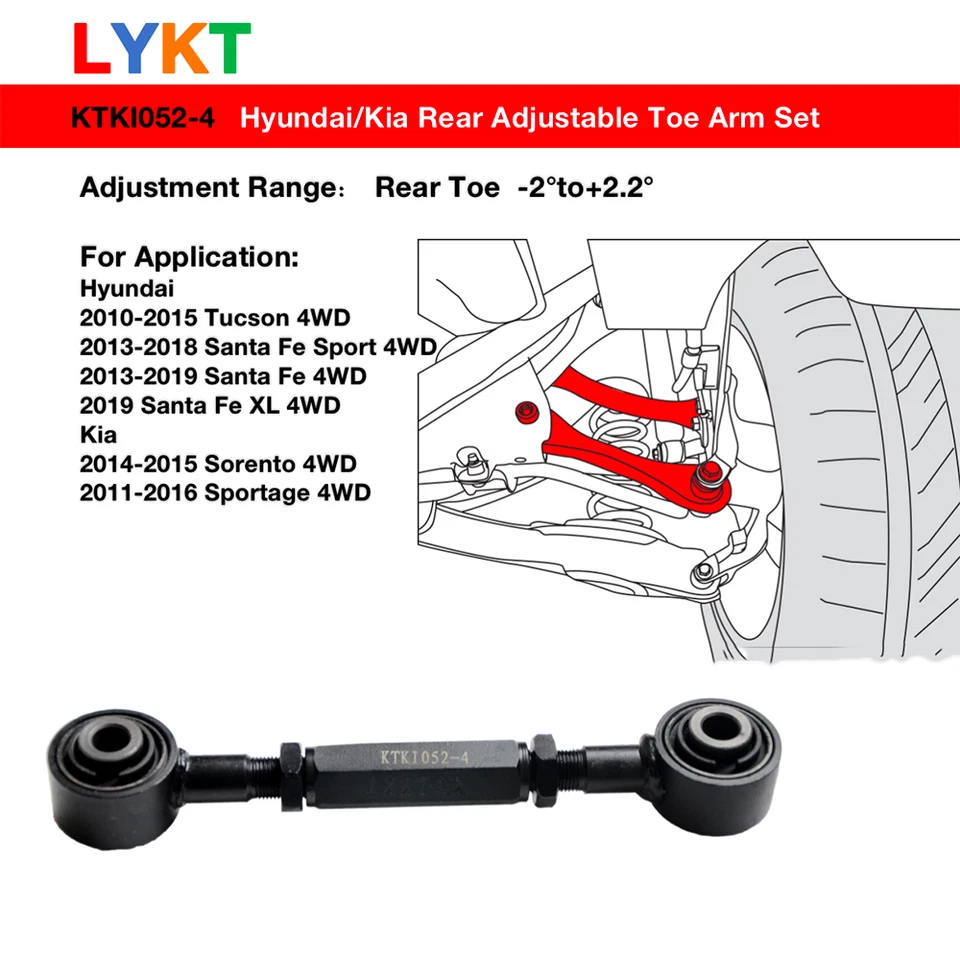 LYKT 2pcs Adjustable Control Arms Rear Toe Kit for  Hyundai Tucson、Kia Sportage - Image 2 of 4