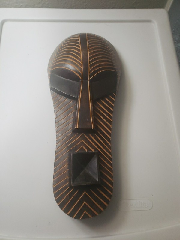 Vintage Pier 1 Imports Ghana Collection Oblong Zebra Mask #340/3408