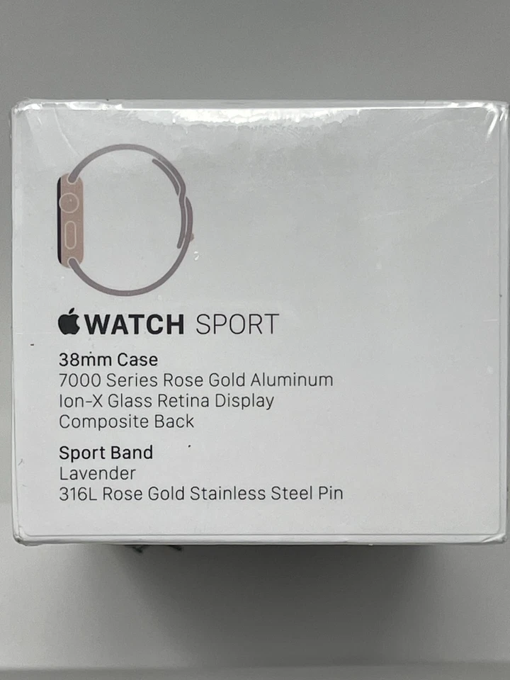 Apple Smart Watch Sport 7000 38mm Rose Gold Alu Case Lavender 316L Ba Wristwatch - Image 2 of 4