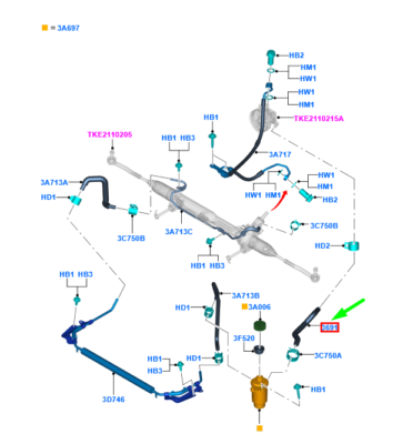 Power Steering Pump Hose Diagram 52059900AJ Mopar Hose. Power