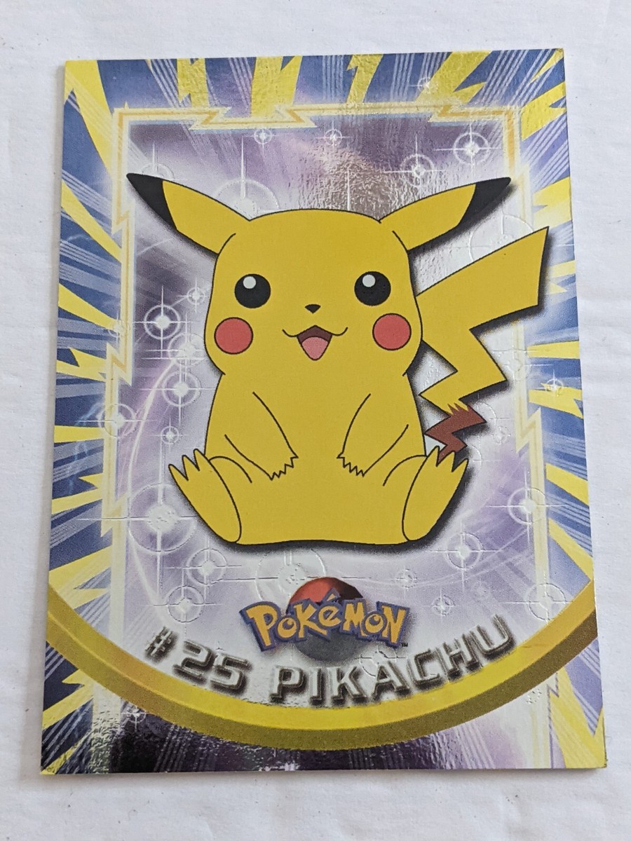 Pikachu Pokemon Topps Card #25 TV Animation Black Logo Pikachu Pokemon Topps Card #25 TV Animation Black Logo