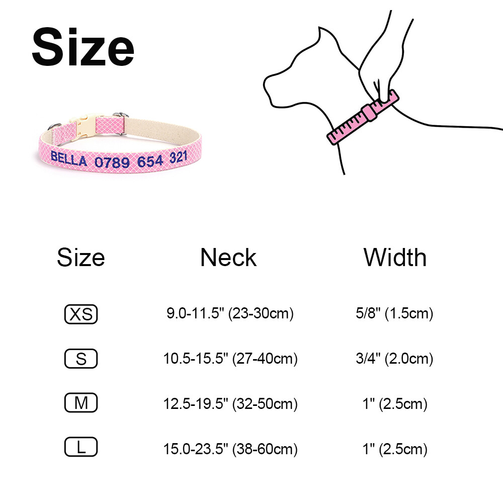 Collare Per Cani Riflettente Personalizzato Con Nome Ricamato Numero Di Telefono Collare Nylon Regolabile Per Cani Di Taglia Grande Media Piccola