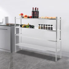 Stainless Steel Shelving, 2 Tier Adjustable Shelf Storage,Heavy Duty Shelving