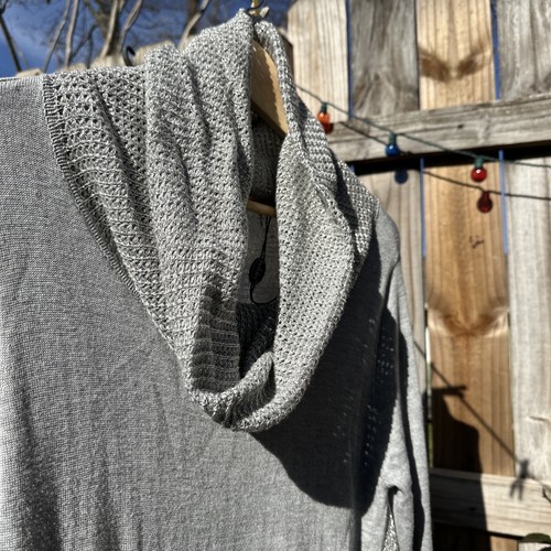 Belldini Gray Crossover Sweater Cowl Neck Silver/Gray Woman’s Size M NWT - Picture 6 of 14