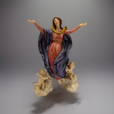 FRANKLIN MINT ''ASSUMPTION OF MARY'' FIGURINE 9.5 Hand Painted, 1992,Malaysia Porc