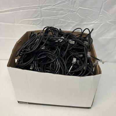 16lbs - Cat 5 & 6 Ethernet Cables As Is Used Btw 6  To 30  - 40+ Cords Black