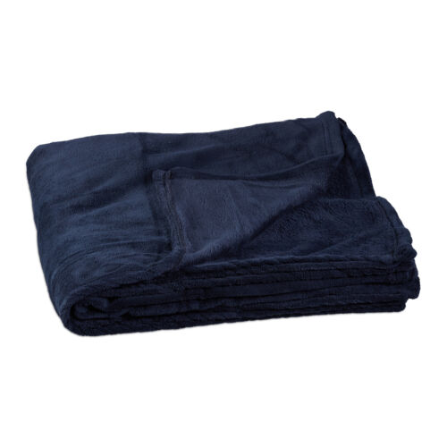 Extra-Large Polyester Blanket Fleece Sofa Throw Soft Snuggly Dark Blue - Picture 1 of 4