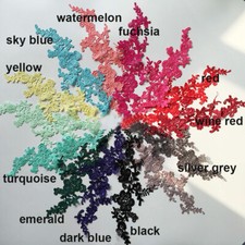 Colourful Applique Motif 1 Pair Guipure Flower Applique for Dance Costumes