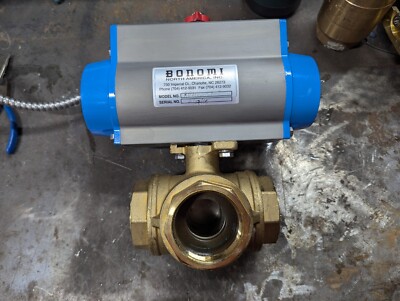 BONOMI SERIES RB365NLF 3-WAY BRASS 2''NPT BALL VALVE SPRING RETURN 110V SOLENOID