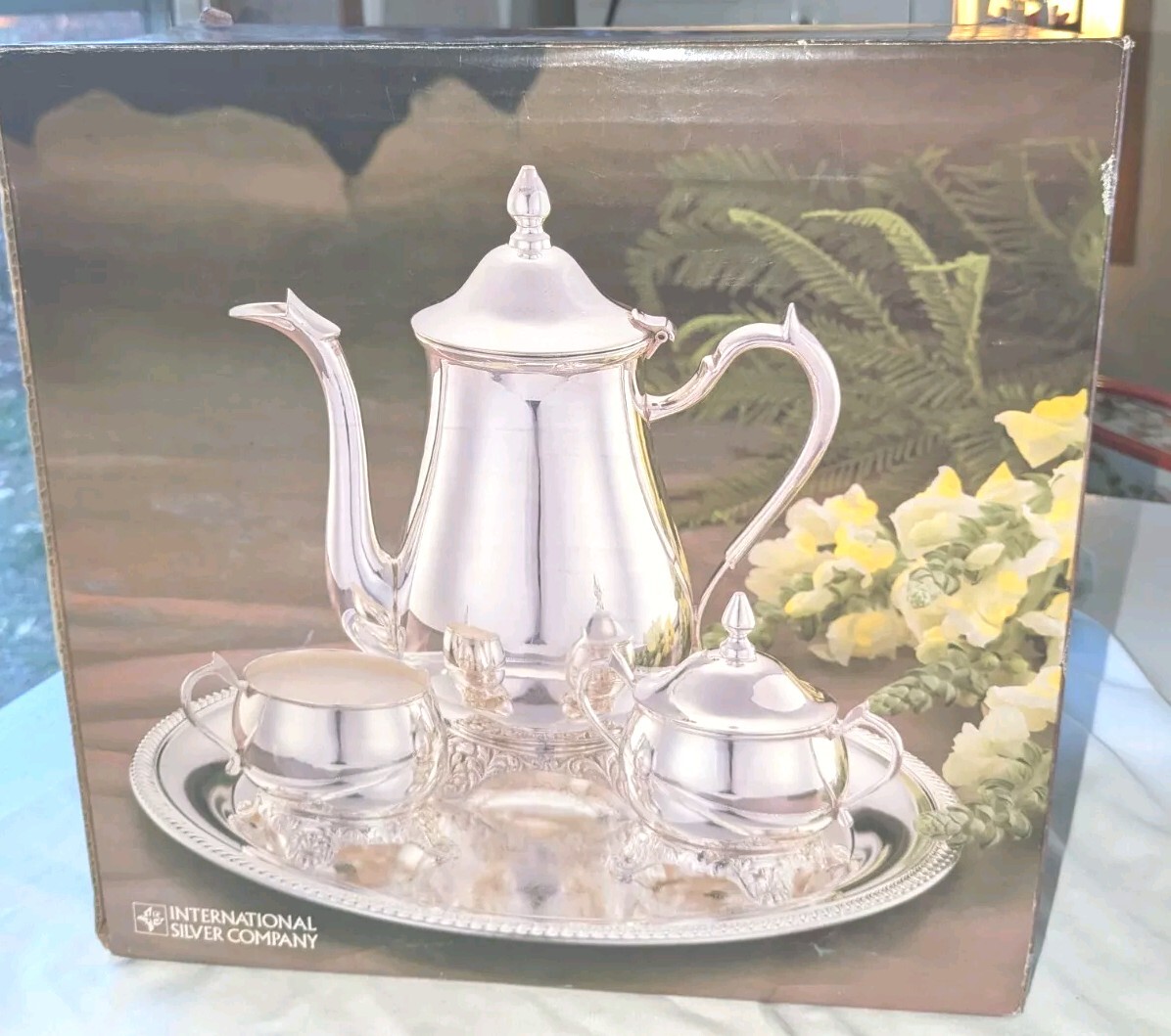 Silver Plate, 4 Piece Coffee Tea Serving Set, International Silver Co.