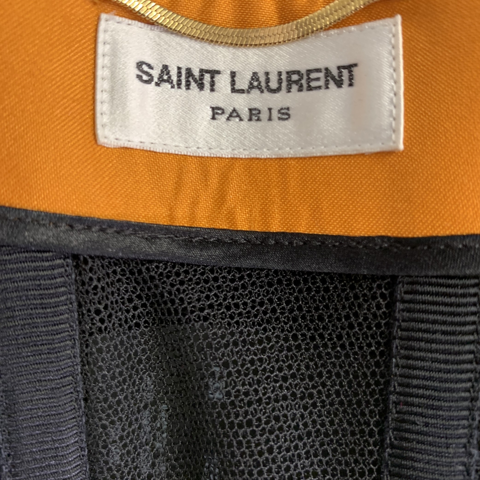 SAINT LAURENT 2021 Taglia 6 Top In Viscosa Arancione Con Mix Di Tessuti