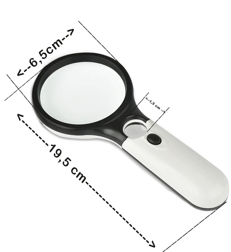 LED Magnifier Reading Magnifier with Light Illumination 20X Magnifying Glass Jeweler Magnifier - Image 2 of 4