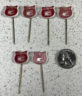 Lot of 6 UNOX Soep Soup Dutch VTG Stick Pin Badge Pins #49203