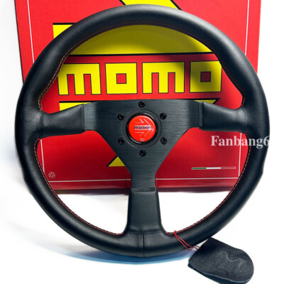 momo モンテカルロ350mm MOMO MonteCarlo 350mm 14' Genuine Leather Thickened Spoke Steering