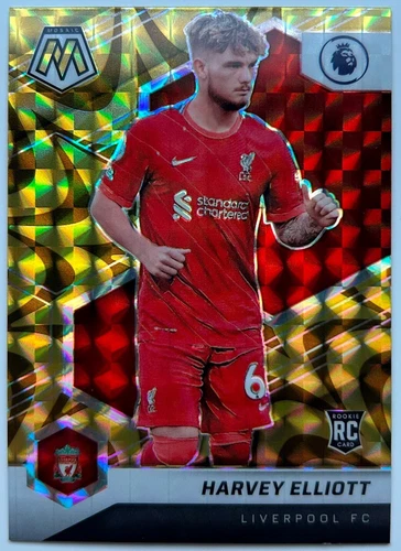 2021 Panini Mosaic Premier League Reactive Gold Prizm Harvey Elliott Rookie RC
