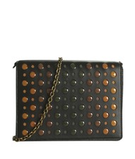  Bottega Veneta Studded Micro Black Leather Crossbody Bag 