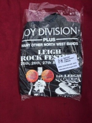 Leigh Rock Festival T Shirt  1979 40th anniv  Joy Division OMD Bunnymen Teardrop