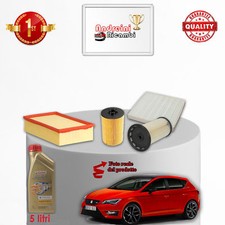 KIT TAGLIANDO 4 FILTRI E OLIO SEAT LEON III 1.6 TDI 77KW 105CV 2013 ->
