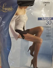 Levante Gaudi 30 Denier Smooth Matte Tights Size: 2 Medium Color: Londra (Grey)